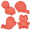 Image de Set De 4 Moules De Plage En Silicone Souple Rouge