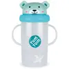Image de Grande Tasse Anti Fuite + Paille Lestée Ourson Bleu - 300 Ml Bleu