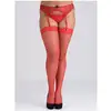 Image de Bas résille & dentelle rouge GT