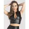 Image de Crop top Fierce wetlook noir