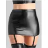 Image de Mini jupe porte-jarretelles Fierce wetlook noir