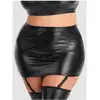 Image de Mini jupe porte-jarretelles Fierce wetlook noir GT