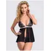 Image de Nuisette babydoll Lustrous Lace noir