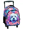 Image de Sac À Dos À Roulettes - Chien Love - Trolley Maternelle Compact Multicolore