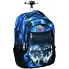 Image de Sac À Dos À Roulettes Garçon No Fear Loup Flash 48 Cm - Trolley Scolaire Bleu / Noir