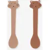 Image de Lot de 2 cuillères 1er âge Animal en silicone rose nude