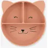 Image de Assiette en silicone avec compartiments Animal mrs cat