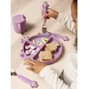 Image de Assiette en silicone avec compartiments Animal mauve