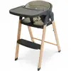 Image de Chaise Haute Évolutive Bébé En Bois Grow With Me Gris