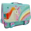 Image de Cartable Imprimé Licorne Et Arc-en-ciel En Tissu Synthétique Bleu / Rose / Clair