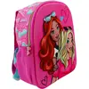 Image de Sac À Dos Maternelle Fille 3d Barbie Personnages Et Coeurs 32 Cm Rose