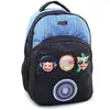 Image de Sac À Dos Emoji Effet Jean 46 Cm Noir / Bleu