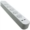 Image de Multiprise Chacon 5 Prises + 2 Usb Grise Et Blanche - Cable 1.5m