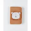 Image de Protège Carnet De Santé Babou En Veloudoux Caramel, Blanc