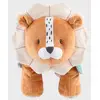 Image de Peluche D'activités Babou En Veloudoux Et Mousseline Marron, Écru, Bleu