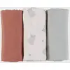 Image de Lot De 3 Langes 70* Mousseline De Coton Bio Rouge