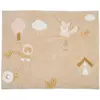 Image de Tapis D’éveil Bébé En Velours Bouclette Avec Activités Sensorielles Marron, Écru
