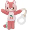 Image de Doudou Attache Sucette Jack Mini Ami De La Nuit Rose, Blanc