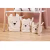 Image de Set De 3 Paniers De Rangement Teddy Blanc Cassé