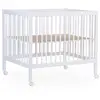 Image de Parc Pour Bébé En Bois + Roues 95x75 Cm Parc 99 Blanc Ancien