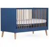 Image de Lit Bébé Évolutif Sommier À Lattes À Hauteur Réglable 70x140cm Noir