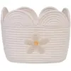 Image de Panier Fleur 30x20x15cm Corde De Coton Blanc Cassé