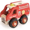 Image de Camion De Pompiers En Bois Rouge, Noir, Beige
