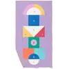 Image de Serviette De Plage 2 En 1 Jeu D'équilibre (180 X 180 Cm) Violet, Blanc, Jaune