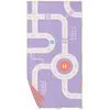Image de Serviette De Plage 2 En 1 Circuit Lavande (140 X 70 Cm) Violet, Blanc, Orange