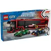 Image de Lego City - Camion De F1 Avec Voitures De F1 Rb20 Et Amr24 - 60445 Multicolore