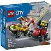 Image de Lego City - Pack De Bolides De Course : Camion De Pizza Contre Camion De Pompiers - 60458 Multicolore