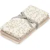 Image de Lot De 3 Langes Bébé En Mousseline Lierre (70 X 70 Cm) Blanc Cassé, Marron