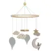 Image de Mobile En Bois Pour Berceau Dreamland Bleu, Écru, Marron