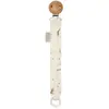 Image de Attache Tétine Bébé Coton Bio Avec Pince Et Anneau Bleu, Marron, Écru