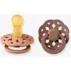 Image de Lot de 2 sucettes-tétines Bohème, taille 2 de 6 à 18 mois pêche + terracotta