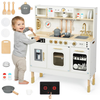 Image de Cuisine en bois Mamabrum XXL interactive avec éclairage LED et accessoires, jouet de jeu de rôle pour enfants de 3 ans et plus