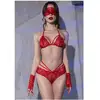 Image de Ensemble 4 Pièces CR4608 Dentelle Rouge