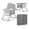 Image de Berceau Pliant 3 En 1 Avec Fonction Lit De Camping Et Bascule Grey