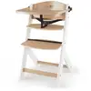 Image de Chaise Haute Bois 3 En 1 Reglable Avec Harnais, Évolutive, Réglable Blanc/bois
