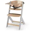 Image de Chaise Haute Bois 3 En 1 Reglable Avec Harnais, Évolutive, Réglable Gris / Bois