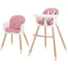 Image de Chaise Haute Évolutive Bébé 2 En 1 Avec Position Transat Pink