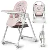Image de Chaise Haute Evolutive 2 En 1, Transat Et Siège Réglable Rose
