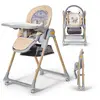 Image de Chaise Haute Evolutive 2 En 1, Transat Et Siège Réglable Beige