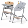 Image de Chaise Haute Évolutive Kinderkraft Livy 4 En 1 Avec Transat Bébé, Assise Réglable, Repose-pieds Ajustable Et Charge 110 Kg Gris