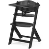 Image de Chaise Haute Bois 3 En 1 Reglable Avec Harnais, Évolutive, Réglable Noir