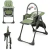 Image de Chaise Haute 2 En 1, Ergonomique, Inclinable, Pliable Avec Hauteur Réglable Vert