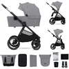 Image de Poussette 2 En 1 Légère Pliage Compact + Nacelle Et Siège Poussette Réversible Gris Clair
