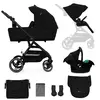 Image de Poussette 3 En 1 Avec Nacelle, Roues Anti-crevaison Et Accessoires Noir