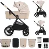 Image de Poussette 2 En 1 Légère Pliage Compact + Nacelle Et Siège Poussette Réversible Beige/sable