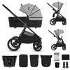 Image de Poussette 2 En 1 Légère Pliage Compact + Nacelle Et Siège Poussette Réversible Noir/argent